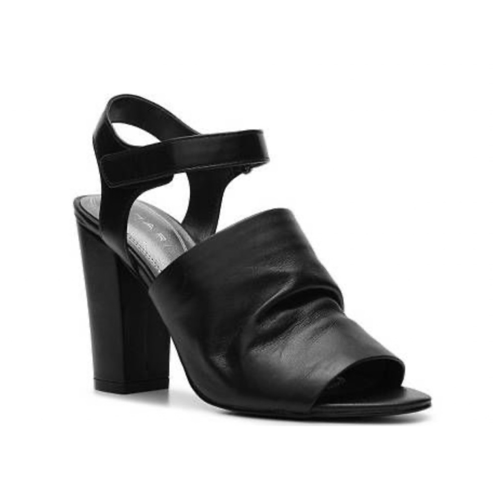 Tahari Merida Leather Open Toe Strap Heel